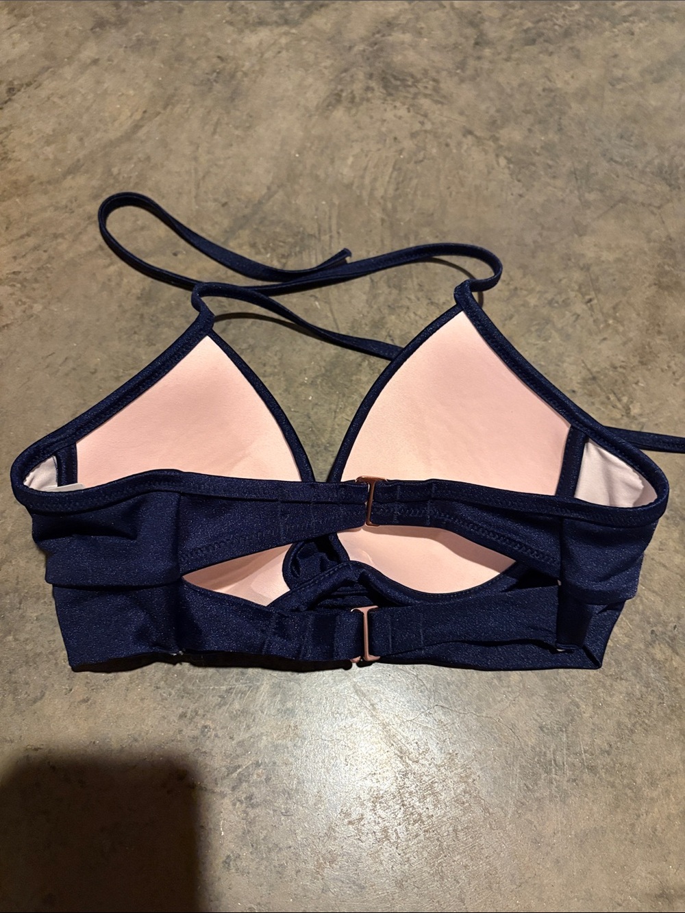 Shade & Shore Navy Bikini Top with Blush Lining - Women Swim Bikinis